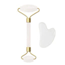 Kit Facial Anti-Rugas – Rolo de Jade + Placa Gua Sha