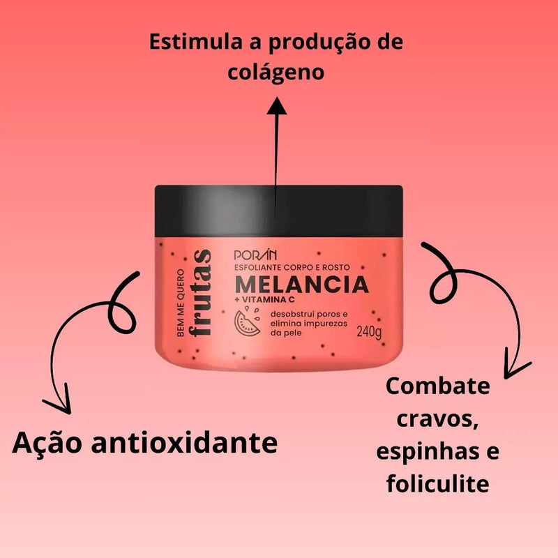 Esfoliante Vegano Porán – Corpo e Rosto (Linha Frutas)