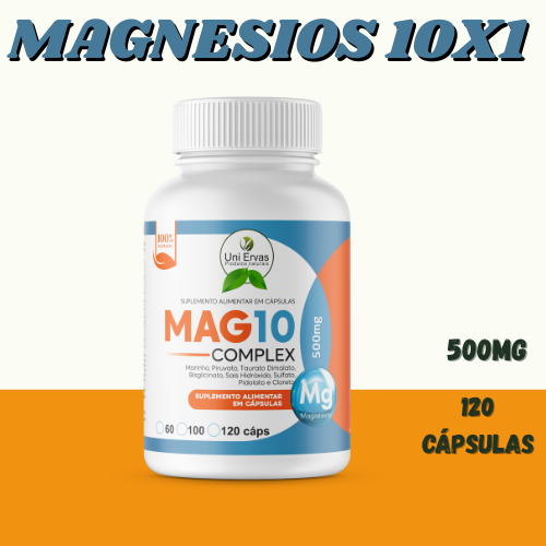 Complexo de Magnésio 10 Em 1 Premium (cápsulas de 500mg)