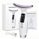 Massageador de Firmeza Facial e Pescoço Com Fototerapia Led 7 em 1