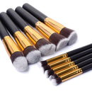 Kit 10 Pincéis Kabuki e Precisão: Acabamento Profissional