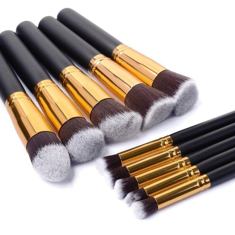 Kit 10 Pincéis Kabuki e Precisão: Acabamento Profissional